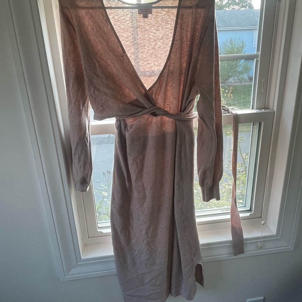 Elegant Pink Wrap Dress